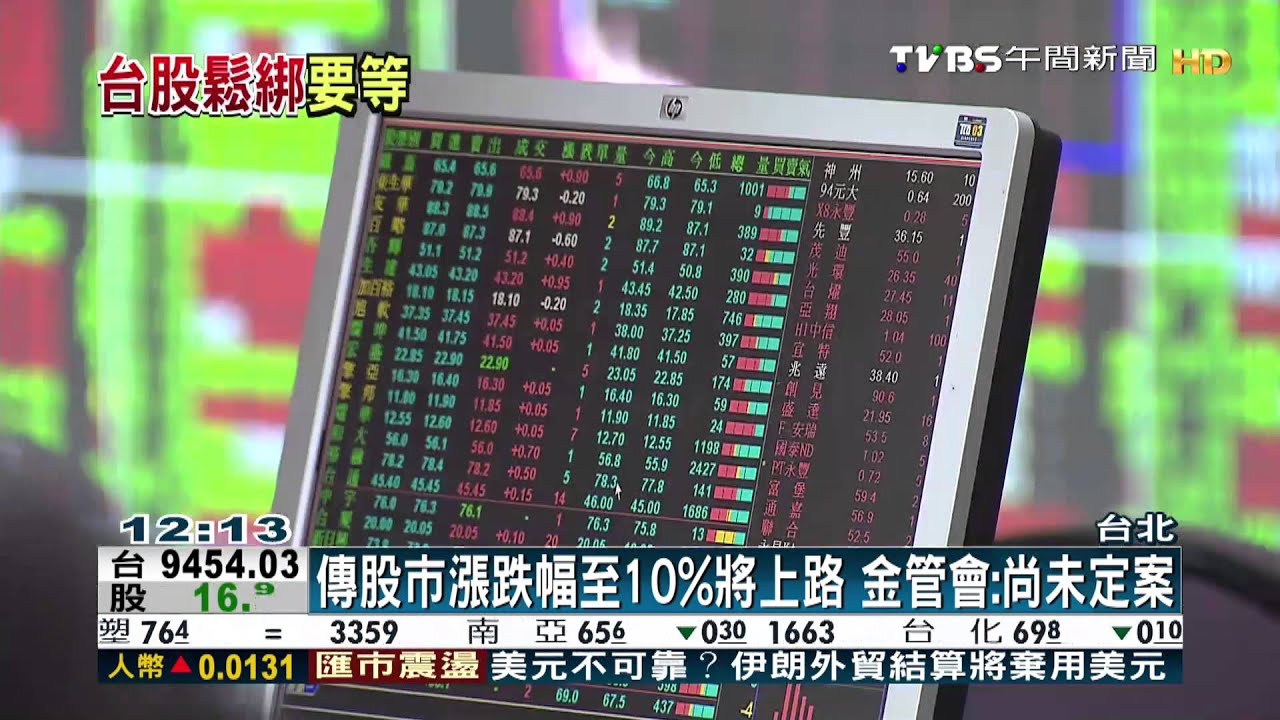 傳股市漲跌幅至10%將上路 金管會:尚未定案