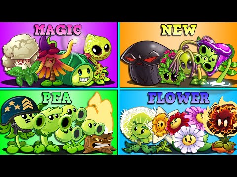 Random 6 Team MAGIC x NEW x PEA x CANNON x FLOWER - Who Will Win? - PvZ 2 Tournament