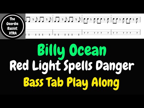 Billy Ocean - RED LIGHT SPELLS DANGER - (Bass tab | Play along)