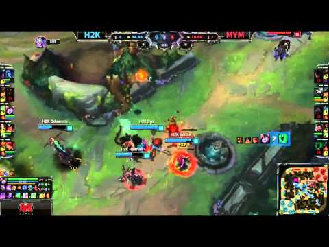 [Highlights] H2K Gaming vs MeetYourMakers EU LCS Spring 2015 W2D1   H2K vs MYM