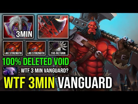 WTF 3MIN VANGUARD 1v5 Offlane Raid Boss Double Heart of Tarrasque Axe 100% Deleted Void Dota 2
