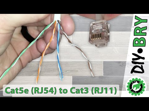 Cat5e to Cat3(RJ11): Convert an exiting Cat5e cable into a phone line (Cat3/RJ11).