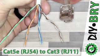 Cat5e to Cat3(RJ11): Convert an exiting Cat5e cable into a phone line (Cat3/RJ11).