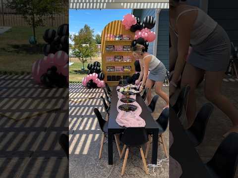 Set up my daughter's 8th birthday party💕 #birthdayparty