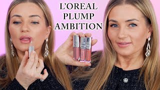 L'OREAL Plump Ambition Hyluron Lip Oil Review & Swatches