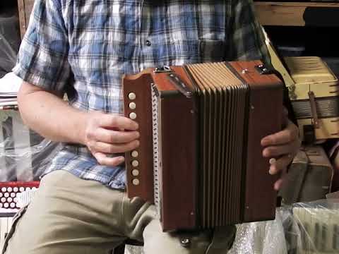 Hohner Pokerwork (Refurbished) Melodeon, 1-row/4-bass, Key of C, Fully Restored + tuned, Made in Germany. image 9
