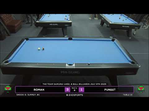 ROMAN vs PUNEET - SNOOK-D - TABLE 10 | EvoSports