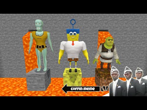 Who to Choose Spongebob or Shrek or Squidward - Coffin Meme Minecraft