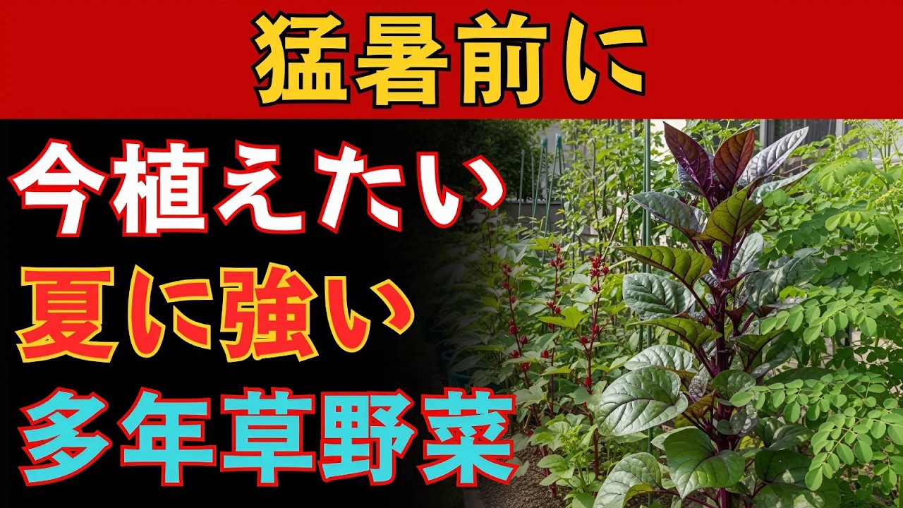 夏の庭が変わる。猛暑に強い多年草野菜20選。一度植えれば収穫が続く。