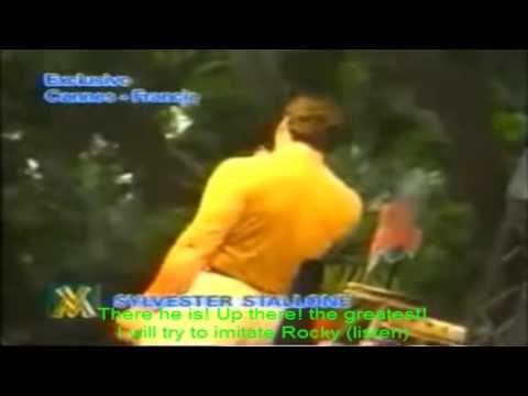 Sylvester Stallone with Figuretti in Cannes 1997