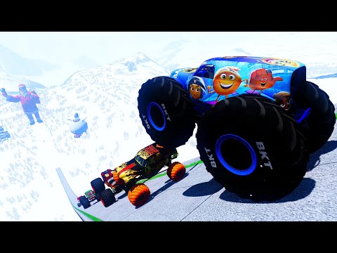 Epic High Speed monster trucks jumps stunts & crashes #084 | BeamNG Drive