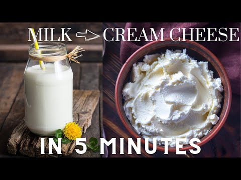 TURN MILK INTO CREAM CHEESE || HOMEMADE PHILADELPHIA CHEESE  ||  3 INGREDIENTS || 5 MINUTES