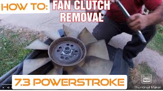 HOW TO REMOVE THE FAN CLUTCH. FORD E-350 VAN 7.3L POWERSTROKE. Part 1 of 2
