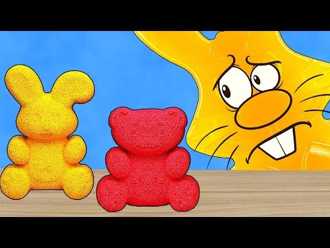 ЖЕЛЕЙНЫЙ МЕДВЕДЬ ВАЛЕРА ИЗ ШАРИКОВОГО ПЛАСТИЛИНА!? ЖЕЛЕЙНЫЙ ЗАЯЦ ХАРИТОН
