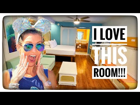 CARIBBEAN BEACH RESORT "LITTLE MERMAID" ROOM TOUR | 5th Sleeper Standard View | "Under the Sea" room