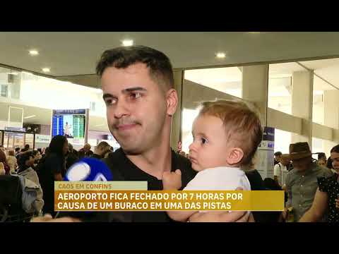 Fechamento inesperado devido a um buraco na pista no Aeroporto de Confins (MG) causa transtornos