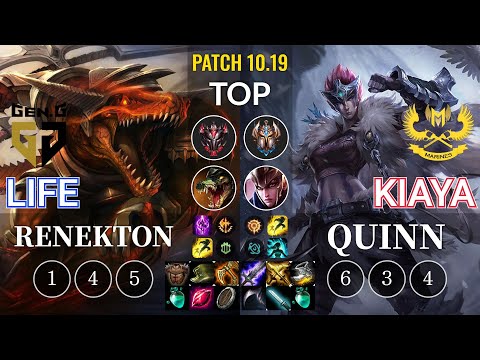 GEN Life Renekton vs GAM Kiaya Quinn Top - KR Patch 10.19