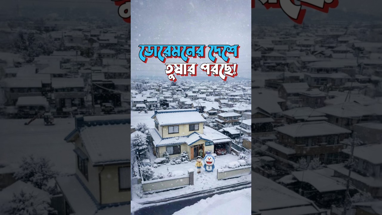 ডোরেমন এর দেশে তুষার পরলে কি দারুণ লাগে! 🌨️🇯🇵 #japantravel #japan #drone #snow #japanvlog