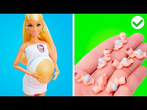 Pregnant Squid Game Doll Vs Barbie || Funny Pregnancy Situations