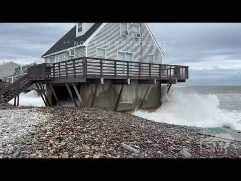 09-16-2023 Scituate Beach, MA  - Massive Waves Crashing Into Homes