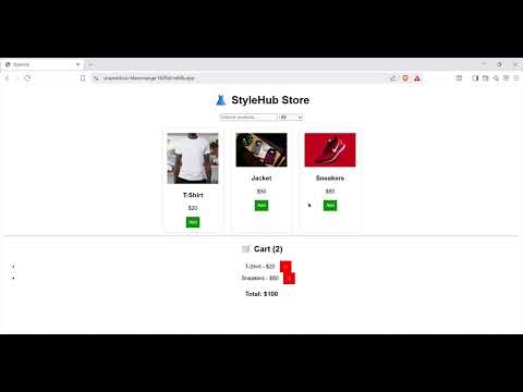 Task Demo - DAS003166 - StyleHub - Fashion & Apparel