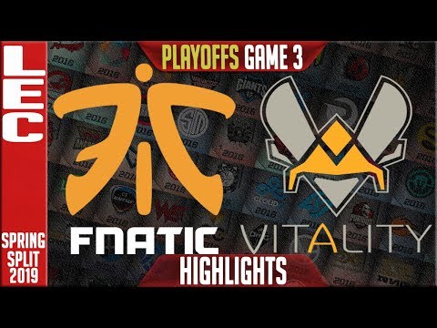 FNC vs VIT Game 3 Highlights | LEC Playoffs Spring 2019 Round 1 | Fnatic vs Vitality G3