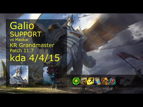 Galio Support vs Maokai - KR Grandmaster 4/4/15 Patch 11.7 Gameplay // [롤] 갈리오 vs 마오카이 서폿