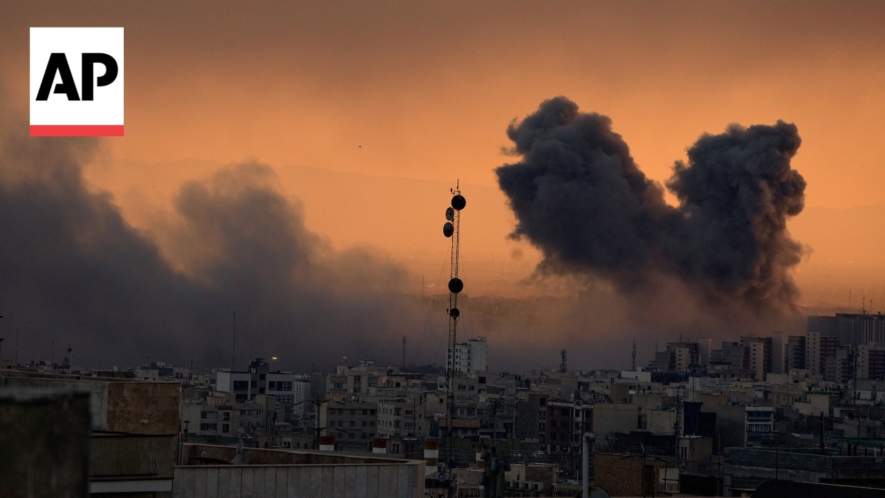 Video | Smoke rises in Tehran after Israel and US strikes target Iran's capital