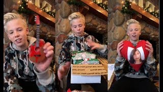 Carson Lueders opening Christmas gifts and Fan Mails