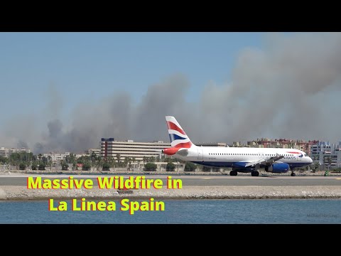 Massive Wild Fires in Spain Create a Chilling Backdrop for this British Airways Flight