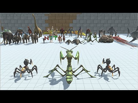 Praying Mantis With 2X Vontis VS Boss & Miniboss - Animal Revolt Battle simulator