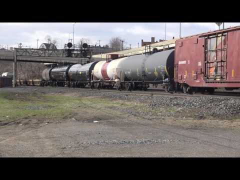 Union Pacific SD70M #5095 leads 4 Norfolk Southern unit & mixed freight into Conway Yard  3/11/17