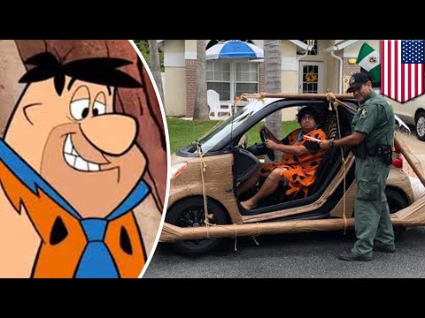 Fred Flintstone stopped for speeding in Florida - TomoNews