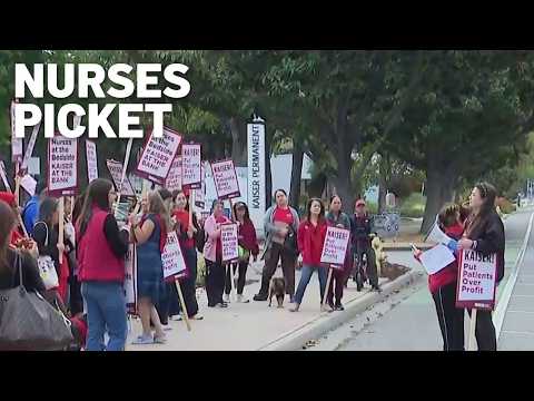 Kaiser nurses picket over staffing, AI concerns