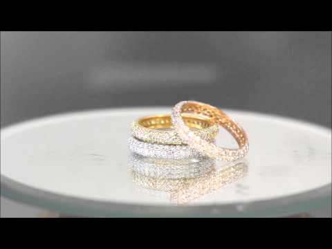 14K WHITE ROSE YELLOW GOLD ROUND CUT THREE ETERNITY DIAMONDS BANDS 2.55CTW - KNR INC - 748N