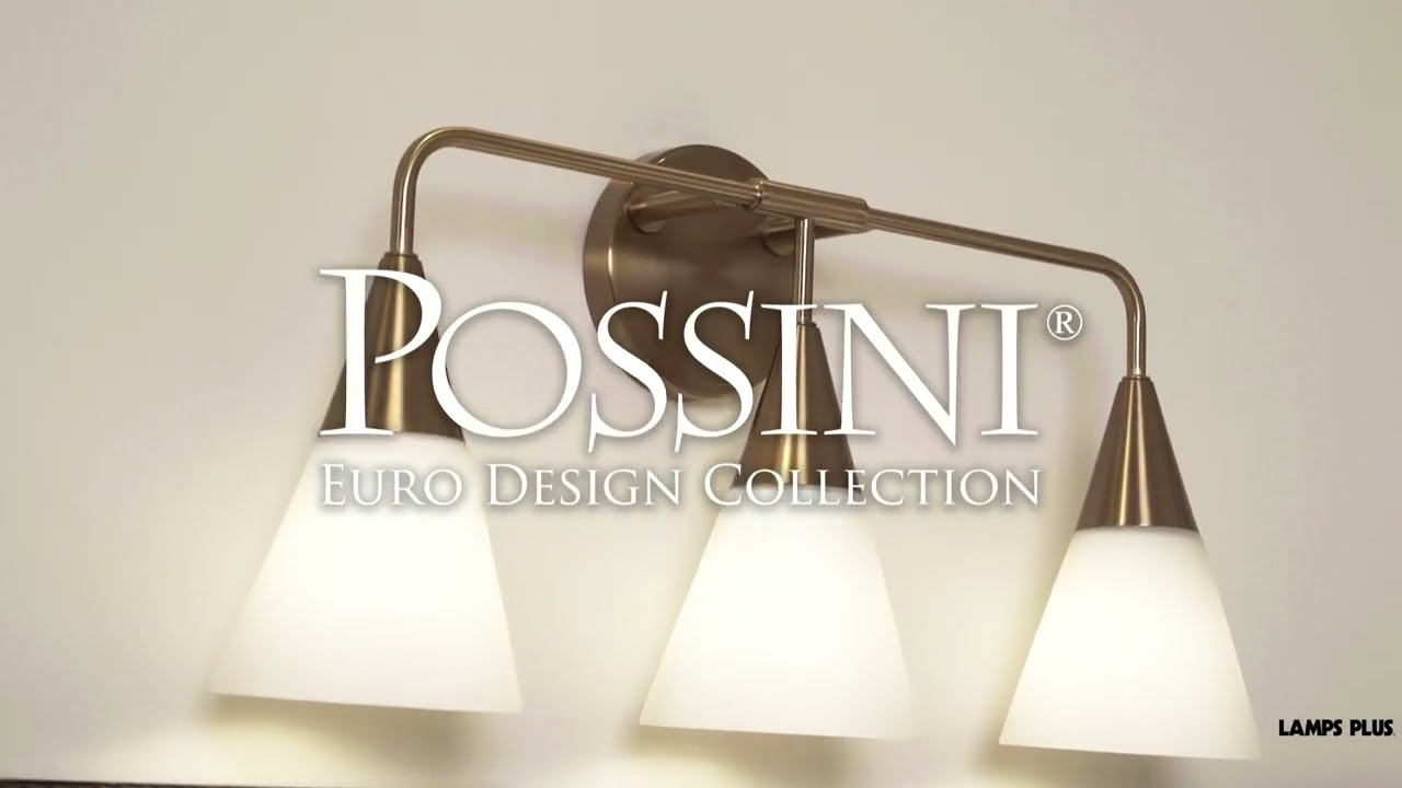 Video 1 Watch A Video About the Possini Euro Amie 3 Light Warm Brass and Opal Glass Bath Light