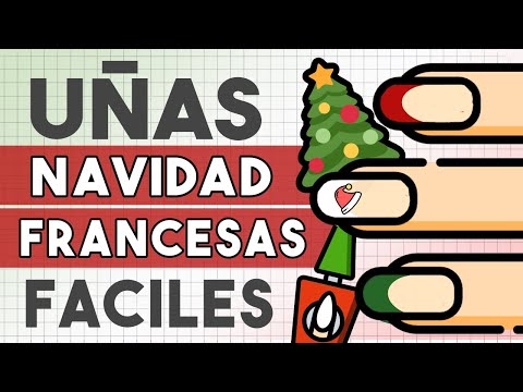 ¡6TA EDICIÓN/2023! 5 UÑAS NAVIDAD FRANCESAS · FÁCILES Y RÁPIDAS 💅🏼🎄