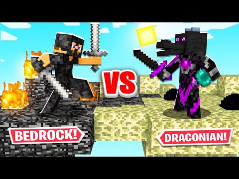 USING DRACONIC Armor vs BEDROCK Armor (Minecraft for Loot)