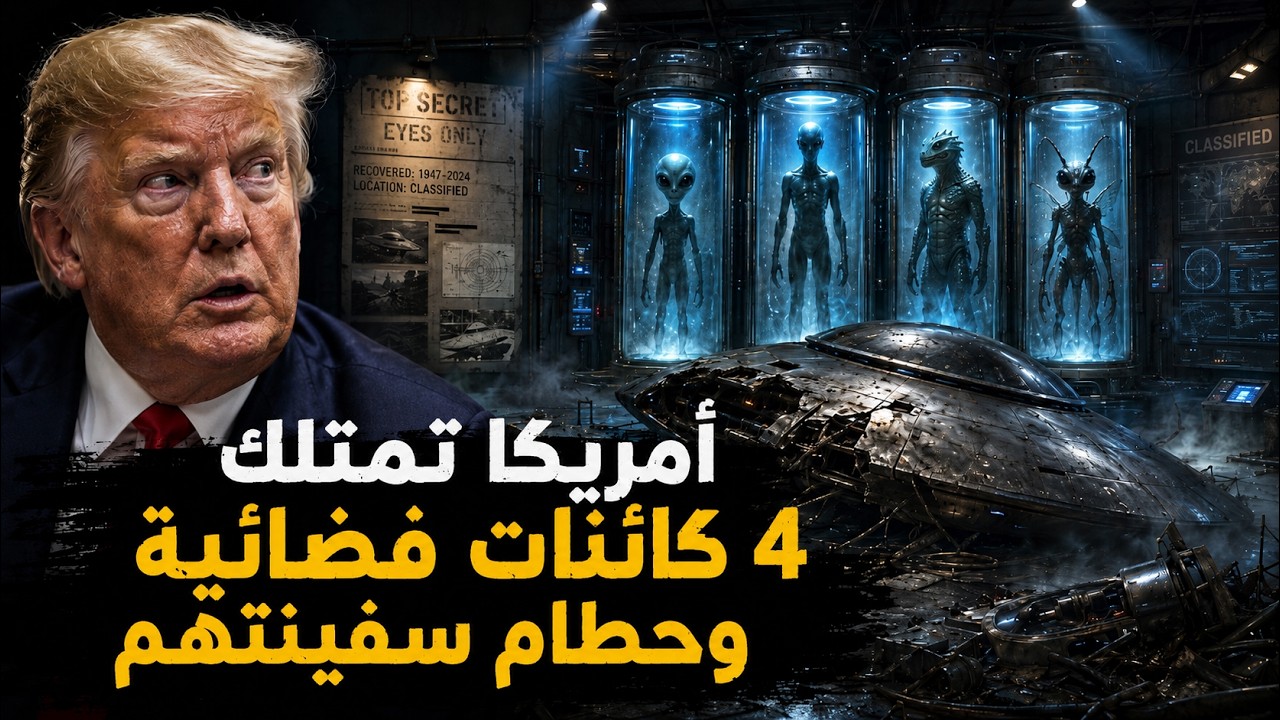 تسريبات امريكية -  أمريكا تمتلك 4 أنواع من الكائنات الفضائية وحطام سفنهم