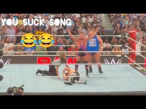Fans sings the You suck song 🎵 after Chad Gable & Otis destroy Sami zayn on WWE RAW