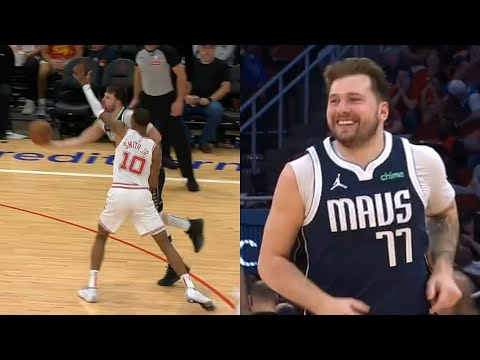 Luka Doncic hits crazy scoop shot layup from near 3pt and can only laugh 😂
