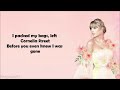 Taylor Swift -  Cornelia Street (Lyrics)
