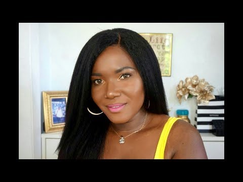 Kinky Straight Full Lace Wig Peruvian Virgin Human Hair 20inch Pre Plucked