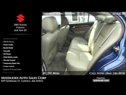 Used 2005 Suzuki Verona | MIDDLESEX AUTO SALES CORP, Lowell, MA - SOLD