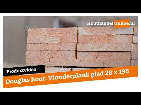 Vlonderplank Douglas hout 28x195mm geschaafd (zonder ribbels)  video