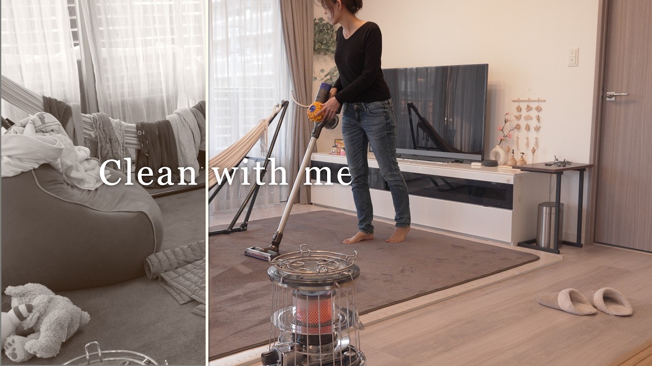 【clean with me】resetting our messy house | japanese mom monday routine