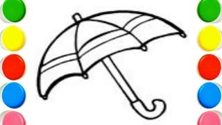 Cute Umbrella Drawing ,Colouring,Painting for Toddlers_ Child Art🎨🌈