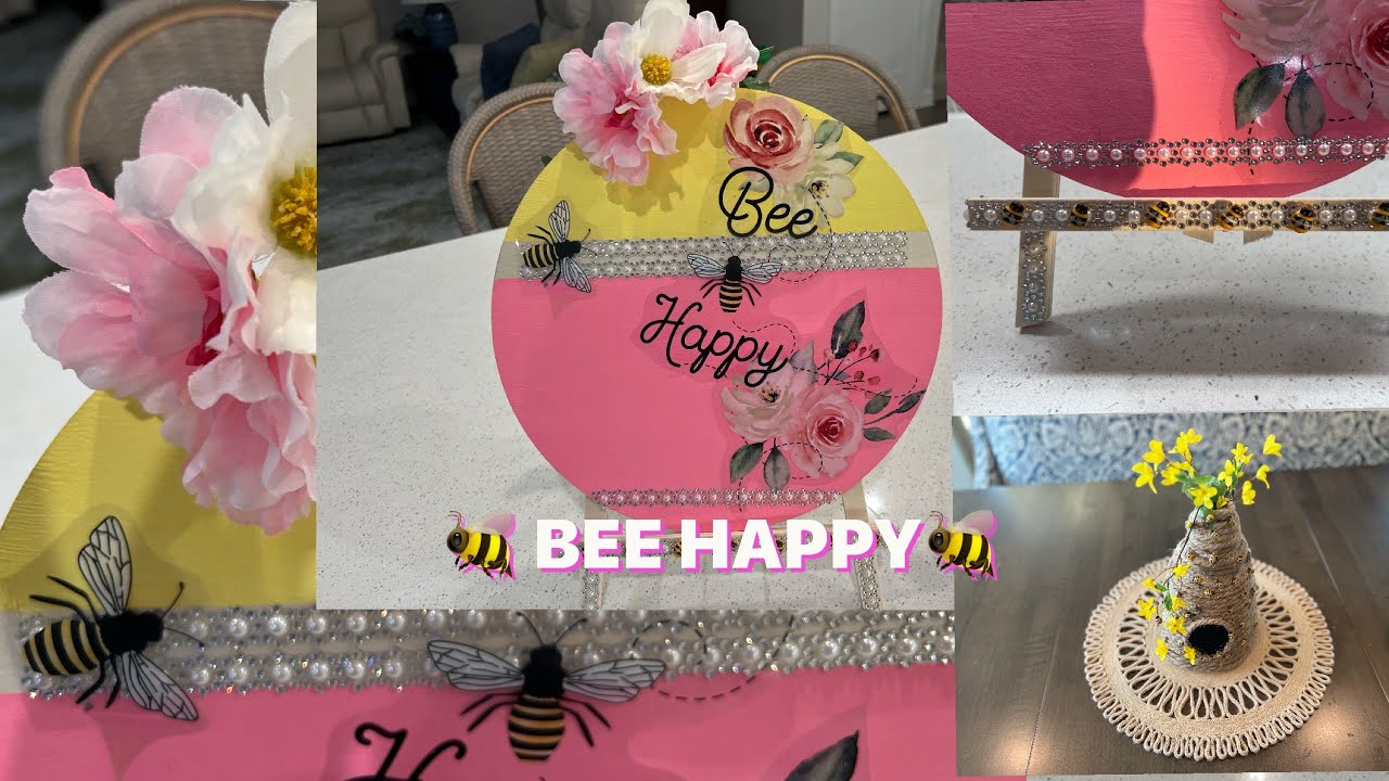 🐝BEE HAPPY Crafts & Gifts to DIY from Dollar Tree * Easy, Fun & High End! #diy #dollartreediy