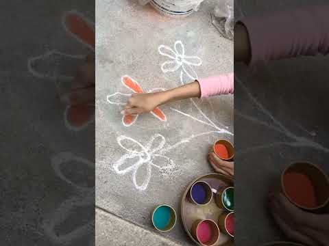 flower rangoli | Made by samidha