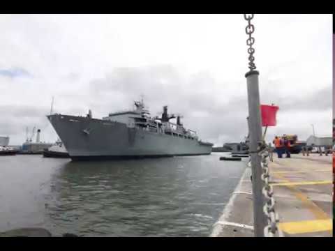 HMS Albion repositioned at Devonport ready for rededication ceremony